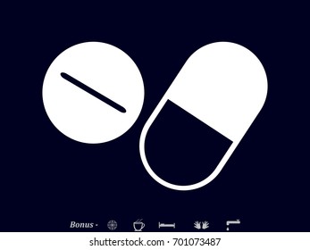 tablet, capsule, icon, vector illustration eps10