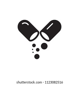 Tablet, capsule, medicine icon vector.