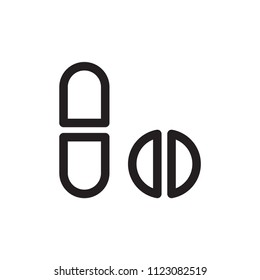 Tablet, capsule, medicine icon vector.