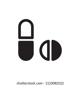 Tablet, capsule, medicine icon vector.