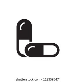 Tablet, capsule, medicine icon vector.