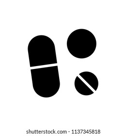 Tablet, capsule, medicine icon vector.