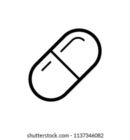 Tablet, capsule, medicine icon vector.