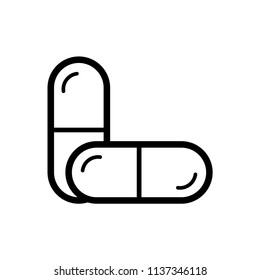 Tablet, capsule, medicine icon vector.