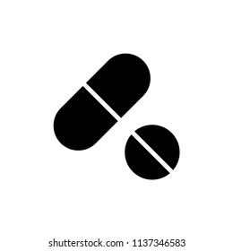 Tablet, capsule, medicine icon vector.