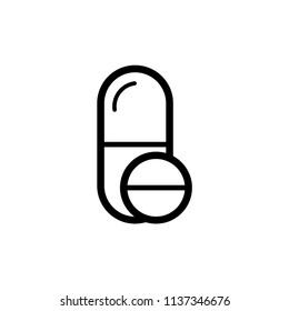 Tablet, capsule, medicine icon vector.