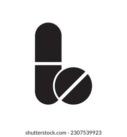 icono de la medicina del comprimido y la cápsula ilustración de la ilustración del vector diseño del logotipo
