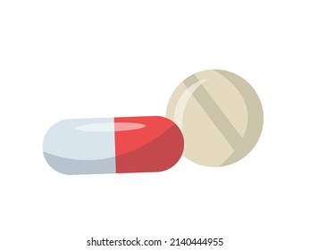 Tablet Capsule Medicine Vector Cartoon Illustration Stock Vector ...