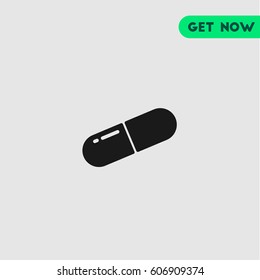 Tablet Capsule Vector Icon, The symbol of medical tablet. Simple, modern flat vector illustration for mobile app, website or desktop app 