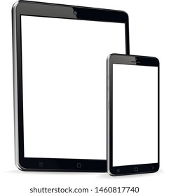 Tablet with cellphone mock up