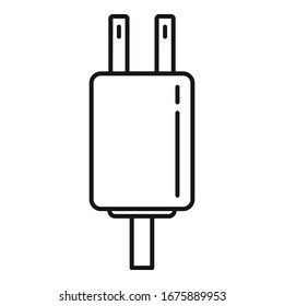 Icono del cargador de Tablet PC. Icono del vector del cargador de tableta de esquema para diseño web aislado en fondo blanco