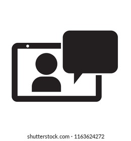 tablet chat icon vector illustration design