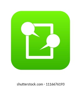 Tablet chatting icon digital green for any design isolated on white vector illustration