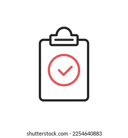 Tablet with checkbox icon. High quality coloured vector illustration.