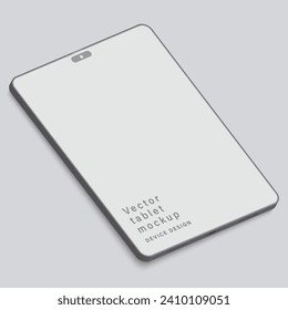 parodia de arcilla de comprimido con pantalla en blanco aislada en fondo gris. con sombra en un estilo minimalista para sus objetivos de diseño. ilustración isométrica vectorial 3d
