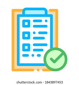 Tablet Clip With Approved Check List Vector Icon Thin Line. Approved Sign On Document File, Computer Monitor And Smartphone Display Concept Linear Pictogram. Contour Illustration