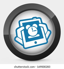 Tablet clock icon