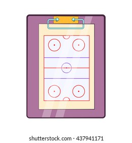 Tablet coach with tactical placement of teams icon