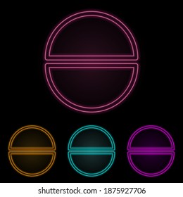 tablet color neon set. Simple thin line, outline vector of web icons for ui and ux, website or mobile application