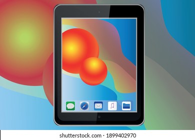 Tablet with color screen and icons