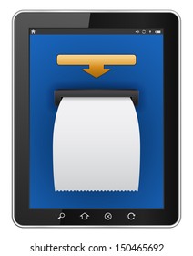 tablet computer with atm blank bill