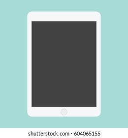 Tablet computer with black screen. Tablet flat icon  style. Using digital tablet pc similar to ipad, flat design concept. 