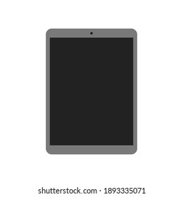 tablet computer with blank dark screen isolated on white background. vector illustration 