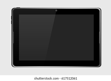 Tablet computer with blank screen. Mockup.  Vector.