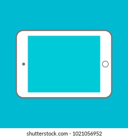 Tablet computer with blank screen. Using digital tablet pc similar to ipad, flat design concept