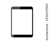 tablet computer with blank white screen isolated on white background