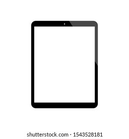 tablet computer with blank white screen isolated on white background. vector illustration