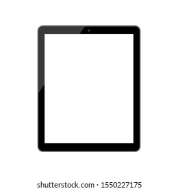 tablet computer with blank white screen isolated on white background. vector illustration