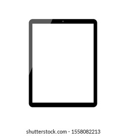 tablet computer with blank white screen isolated on white background. vector illustration