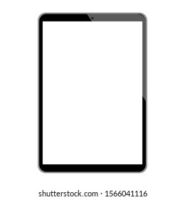 tablet computer with blank white screen isolated on white background. vector illustration