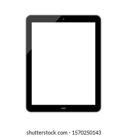 tablet computer with blank white screen isolated on white background. vector illustration