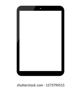 tablet computer with blank white screen isolated on white background. vector illustration