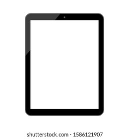 tablet computer with blank white screen isolated on white background. vector illustration