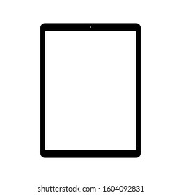 tablet computer with blank white screen isolated on white background. vector illustration