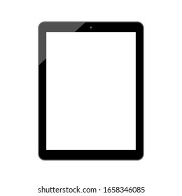 tablet computer with blank white screen isolated on white background. vector illustration