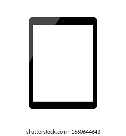 tablet computer with blank white screen isolated on white background. vector illustration