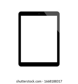 tablet computer with blank white screen isolated on white background. vector illustration