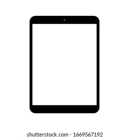tablet computer with blank white screen isolated on white background. vector illustration