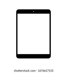 tablet computer with blank white screen isolated on white background. vector illustration