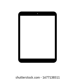 tablet computer with blank white screen isolated on white background. vector illustration