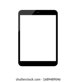 tablet computer with blank white screen isolated on white background. vector illustartion