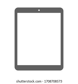 tablet computer with blank white screen isolated on white background. vector illustration