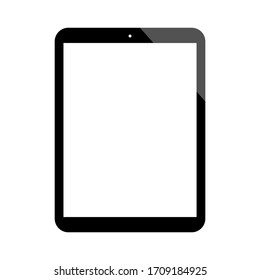 tablet computer with blank white screen isolated on white background. vector illustration