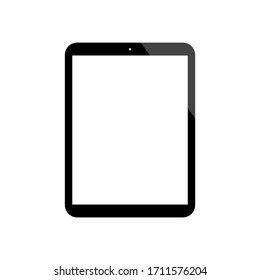 tablet computer with blank white screen isolated on white background. vector illustration