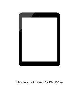 tablet computer with blank white screen isolated on white background. vector illustration