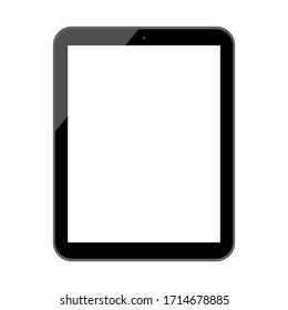 tablet computer with blank white screen isolated on white background. vector illustration